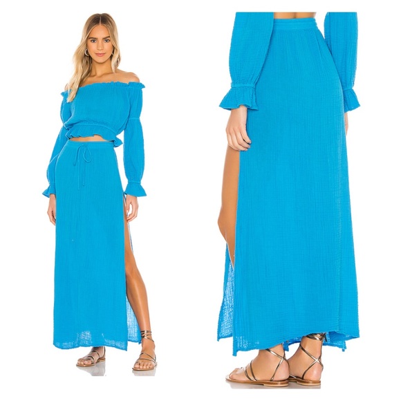 Blue Life Skirts Blue Life Revolve Palmas Skirt In Blue Jewel